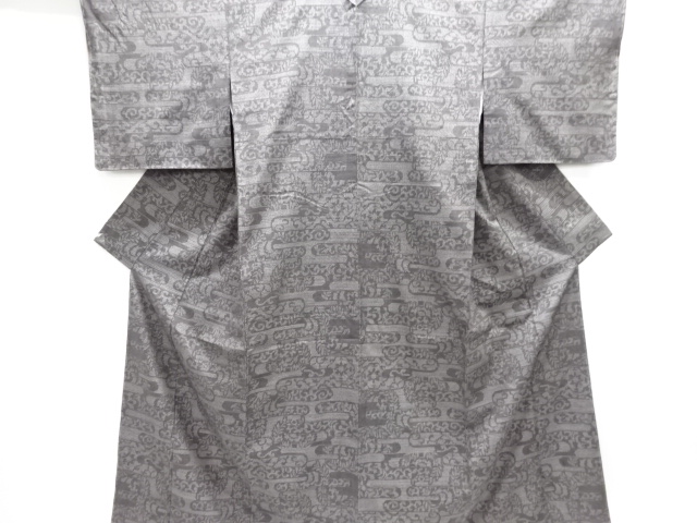 JAPANESE KIMONO / YUKI TSUMUGI / UNUSED / WOVEN ARABESQUE